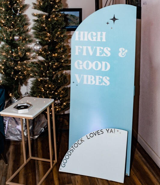 Welcome Signage Vinyl Lettering for Goodstock Productions. Photos Courtesy of Andrea Careaga